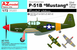 AZ Model 7515 North-American P-51B Mustang 52nd FG, 'LE' 1:72 Plastic Model Kit