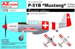 AZ Model 7514 North-American P-51B Mustang 1:72 Plastic Model Aircraft Kit