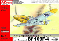 AZ Model 7531 Messerschmitt Bf-109F-4 'Aces' NEW MOULD 1:72 Plastic Model Kit