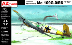 AZ Model 7546 Messerschmitt Bf-109G-0 V-tail/R6 1:72 Plastic Model Aircraft Kit