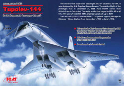 ICM 14401 Tupolev Tu-144 Soviet Supersonic Jet 1:144 Aircraft Model Kit