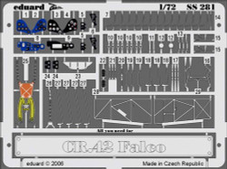 Eduard SS281 Etched Aircraft Detailling Set 1:72 Fiat CR.42 Pre-painted in Colou