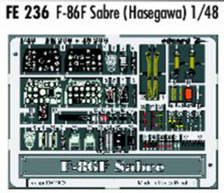 Eduard FE236 Etched Aircraft Detailling Set 1:48 North-American F-86F Sabre Pre-