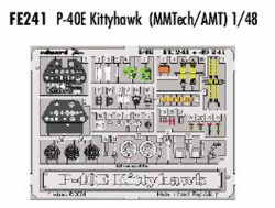 Eduard FE241 Etched Aircraft Detailling Set 1:48 Curtiss P-40E Kittyhawk/Warhawk