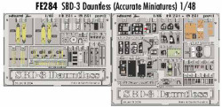 Eduard FE284 Etched Aircraft Detailling Set 1:48 Douglas SBD-3 Dauntless Pre-pai