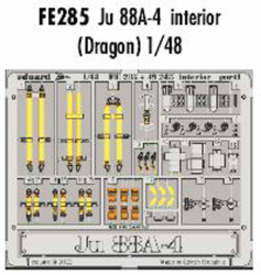 Eduard FE285 Etched Aircraft Detailling Set 1:48 Junkers Ju-88A-4 interior Pre-p