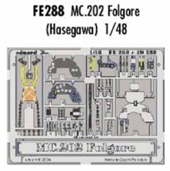 Eduard FE288 Etched Aircraft Detailling Set 1:48 Macchi C.202 Pre-painted in Col