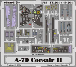 Eduard FE264 Etched Aircraft Detailling Set 1:48 Vought A-7D Corsair II Pre-pain