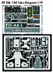 Eduard 49236 Etched Aircraft Detailling Set 1:48 North-American F-86F Sabre Pre-
