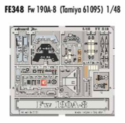 Eduard FE348 Etched Aircraft Detailling Set 1:48 Focke-Wulf Fw-190A-8 Pre-painte