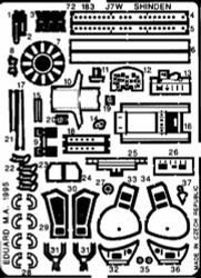 Eduard 72183 Etched Aircraft Detailling Set 1:72 Kyushu J7W1 Shinden