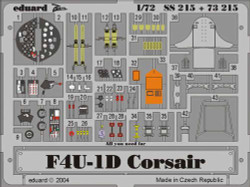 Eduard SS215 Etched Aircraft Detailling Set 1:72 Vought F4U-1 Corsair Pre-painte