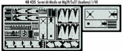 Eduard 48435 Etched Aircraft Detailling Set 1:48 Soviet AA missile set for Mikoy