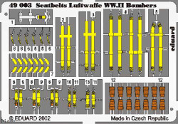 Eduard 49003 Etched Aircraft Detailling Set 1:48 seatbelts Luftwaffe WWII bomber