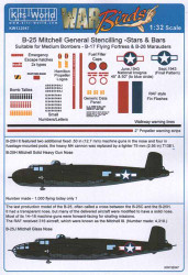 Kits World 132047 Aircraft Decals 1:32 North-American B-25J Mitchell General Ste