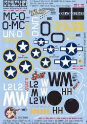 Kits World 172055 Aircraft Decals 1:72 Lockheed P-38J Lightning (8) 43-28431 MC-