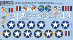 Kits World 148067 Aircraft Decals 1:48 Curtiss P-40's Painted by Cpl Joseph E. P