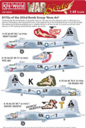 Kits World 148004 Aircraft Decals 1:48 Boeing B-17G Flying Fortress Nose Art of