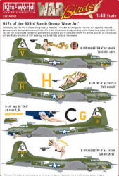 Kits World 148005 Aircraft Decals 1:48 Boeing B-17F Flying Fortress Nose Art of