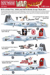 Kits World 148006 Aircraft Decals 1:48 Boeing B-17G Flying Fortress Nose Art of