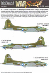 Kits World 172005 Aircraft Decals 1:72 Boeing B-17F/B-17G Flying Fortress Aircra