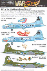 Kits World 172009 Aircraft Decals 1:72 Boeing B-17F/B-17G Flying Fortress 303rd