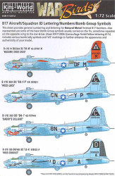 Kits World 172012 Aircraft Decals 1:72 Boeing B-17F/B-17G Flying Fortress Aircra