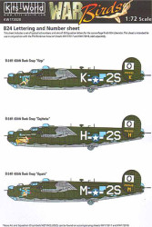 Kits World 172020 Aircraft Decals 1:72 Consolidated B-24 Liberator Numbering and
