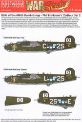 Kits World 148020 Aircraft Decals 1:48 Consolidated B-24H Liberator 834th BS, 48