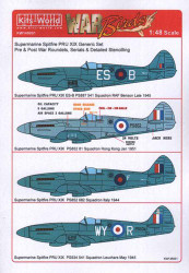 Kits World 148091 Aircraft Decals 1:48 Supermarine Spitfire Mk.XIX. Includes Pre
