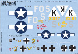 Kits World 172054 Aircraft Decals 1:72 Boeing B-17F Fortress 42-3167 FO-S 527thB