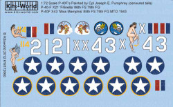 Kits World 172060 Aircraft Decals 1:72 Curtiss P-40's Painted by Cpl Joseph E. P