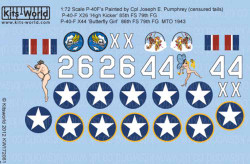 Kits World 172061 Aircraft Decals 1:72 Curtiss P-40's Painted by Cpl Joseph E. P