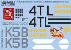 Kits World 172068 Aircraft Decals 1:72 Martin B-26B Marauder (2) 42-96099 4T-L S