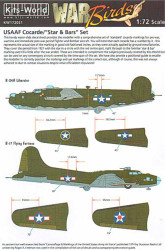 Kits World 172021 Aircraft Decals 1:72 Mixed Stars and Bars North-American P-51B
