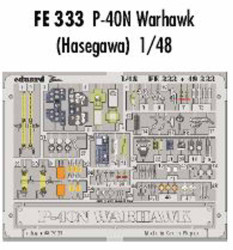 Eduard FE333 Etched Aircraft Detailling Set 1:48 Curtiss P-40N Warhawk Pre-paint