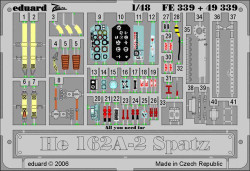 Eduard FE339 Etched Aircraft Detailling Set 1:48 Heinkel He-162A-2 Salamander Sp
