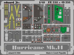 Eduard FE253 Etched Aircraft Detailling Set 1:48 Hawker Hurricane Mk.II Pre-pain