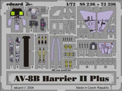 Eduard SS236 Etched Aircraft Detailling Set 1:72 McDonnell-Douglas AV-8B Harrier