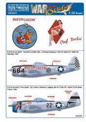 Kits World 132070 Aircraft Decals 1:32 Republic P-47D Thunderbolt 44-20437 2Z-J