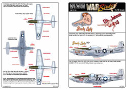 Kits World 172139 Aircraft Decals 1:72 North-American P-51D Mustang - F-6D Shady