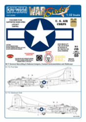 Kits World 132069 Aircraft Decals 1:32 Boeing B-17F/B-17G Flying Fortress Compre