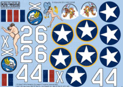 Kits World 132038 Aircraft Decals 1:32 Curtiss P-40F Warhawk/Kittyhawk (2) Paint