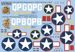 Kits World 148116 Aircraft Decals 1:48 Republic P-47C Thunderbolt 'Razorback' 41