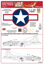 Kits World 148125 Aircraft Decals 1:48 Boeing B-17F/B-17G Flying Fortress Red Ou
