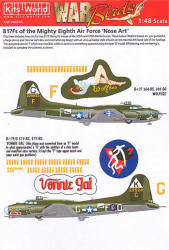 Kits World 148009 Aircraft Decals 1:48 Boeing B-17F Flying Fortress Mighty Eight