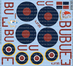Kits World 148143 Aircraft Decals 1:48 Boeing B-17 Mk.III BU-E KJ177/G Take It E