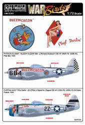 Kits World 172107 Aircraft Decals 1:72 Republic P-47D Thunderbolt 44-20437 2Z-J