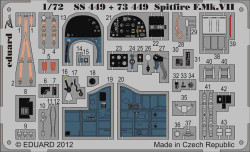 Eduard SS449 Etched Aircraft Detailling Set 1:72 Supermarine Spitfire F Mk.VII