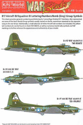 Kits World 148025 Aircraft Decals 1:48 Boeing B-17F/B-17G Flying Fortress Genera